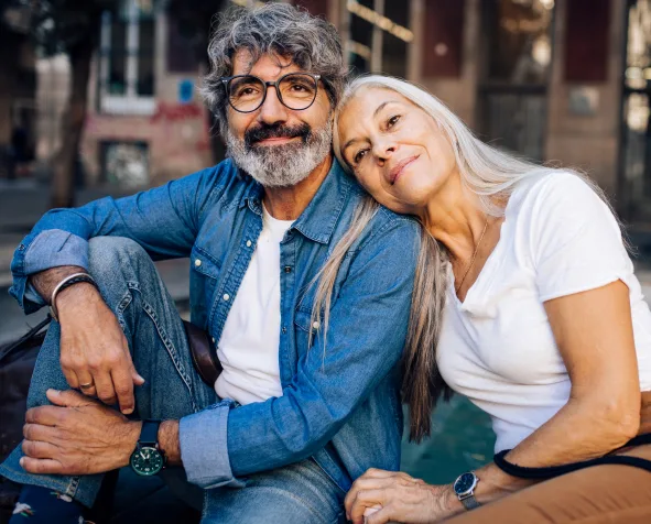Couple sitting together